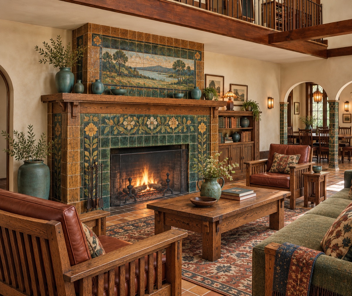 A Arts and Crafts interior.