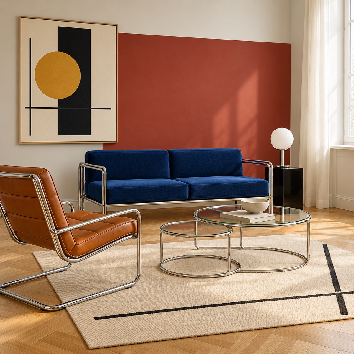 A Bauhaus modernism interior.