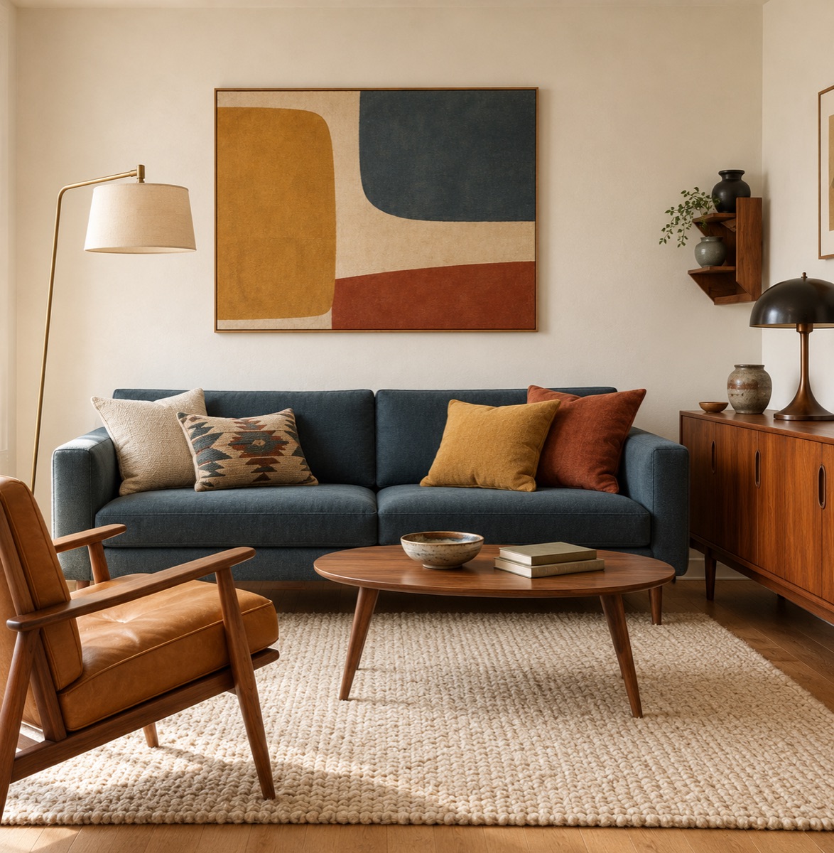 A Mid-century modern interior.